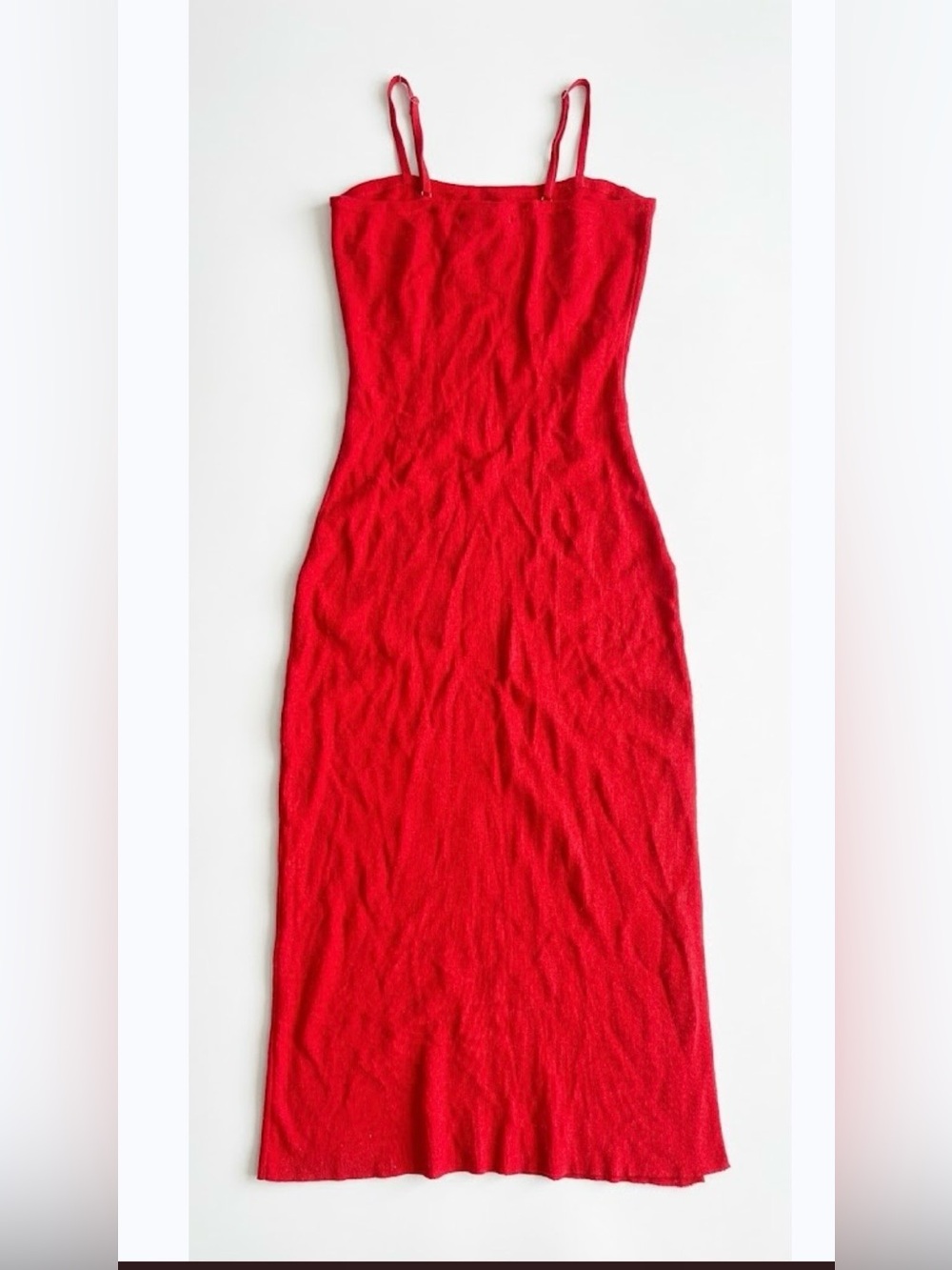 12th Tribe Red Spaghetti-Strap Midi Dress size M - Picture 5 of 7